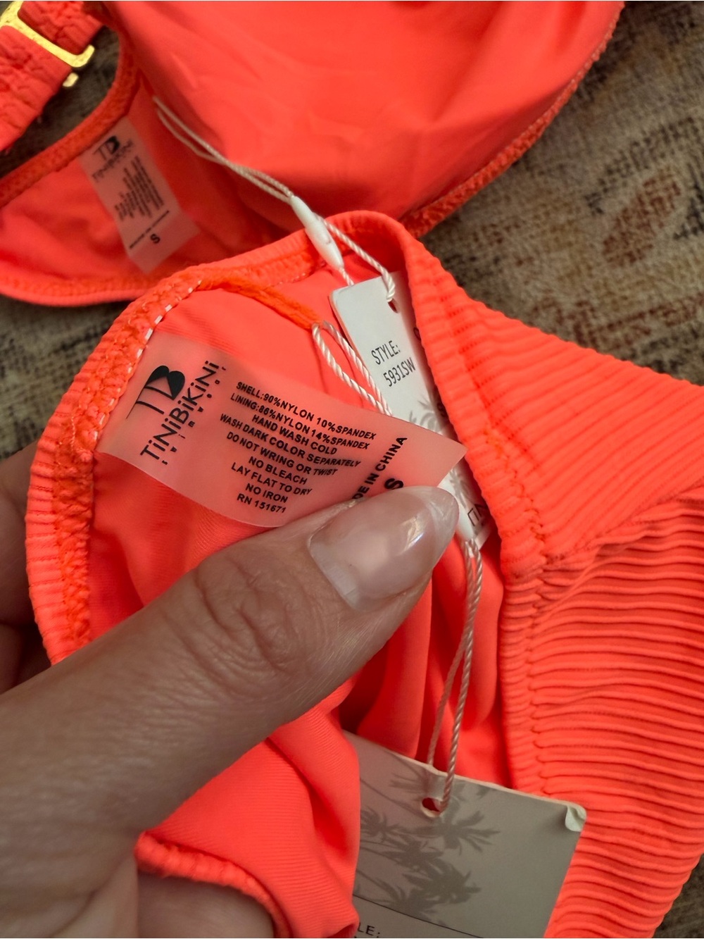 High-Waist strapless Ribbed Bikini Set - Picture 5 of 5